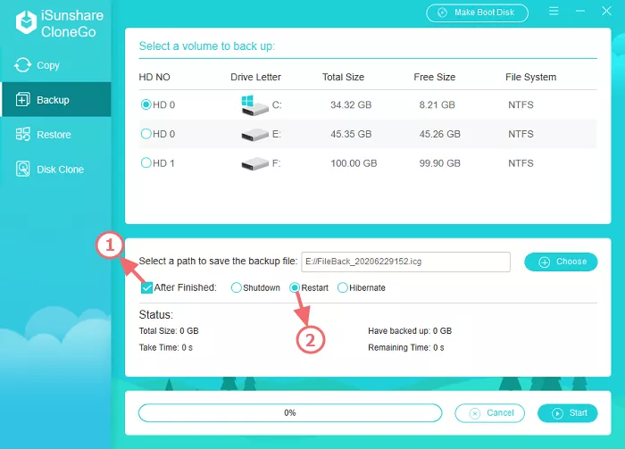 check after finished option and choose desired option