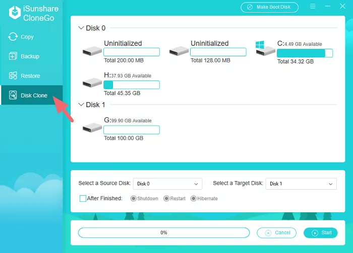 click disk clone